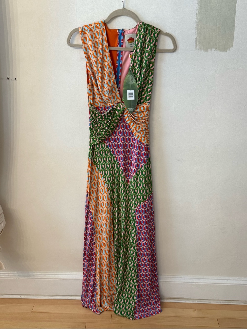 FARM RIO Colorblock Geo Print Maxi Dress - Multicolor